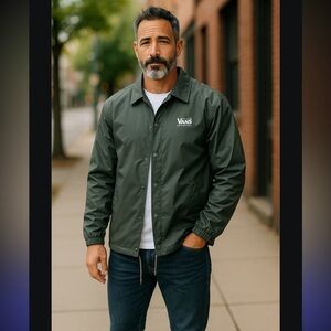 Vans Men's Olive Windbreaker Jacket